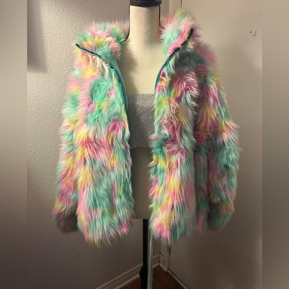 UGG Vibrant Pink and Blue Puffer Coat